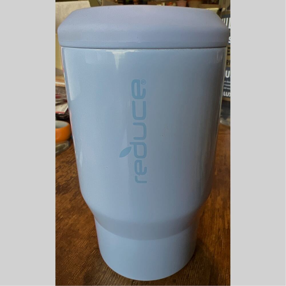 Reduce Vacuum Insulated Drink Cooler Can/Bottle Koozie 14oz Blue with Blue Trim